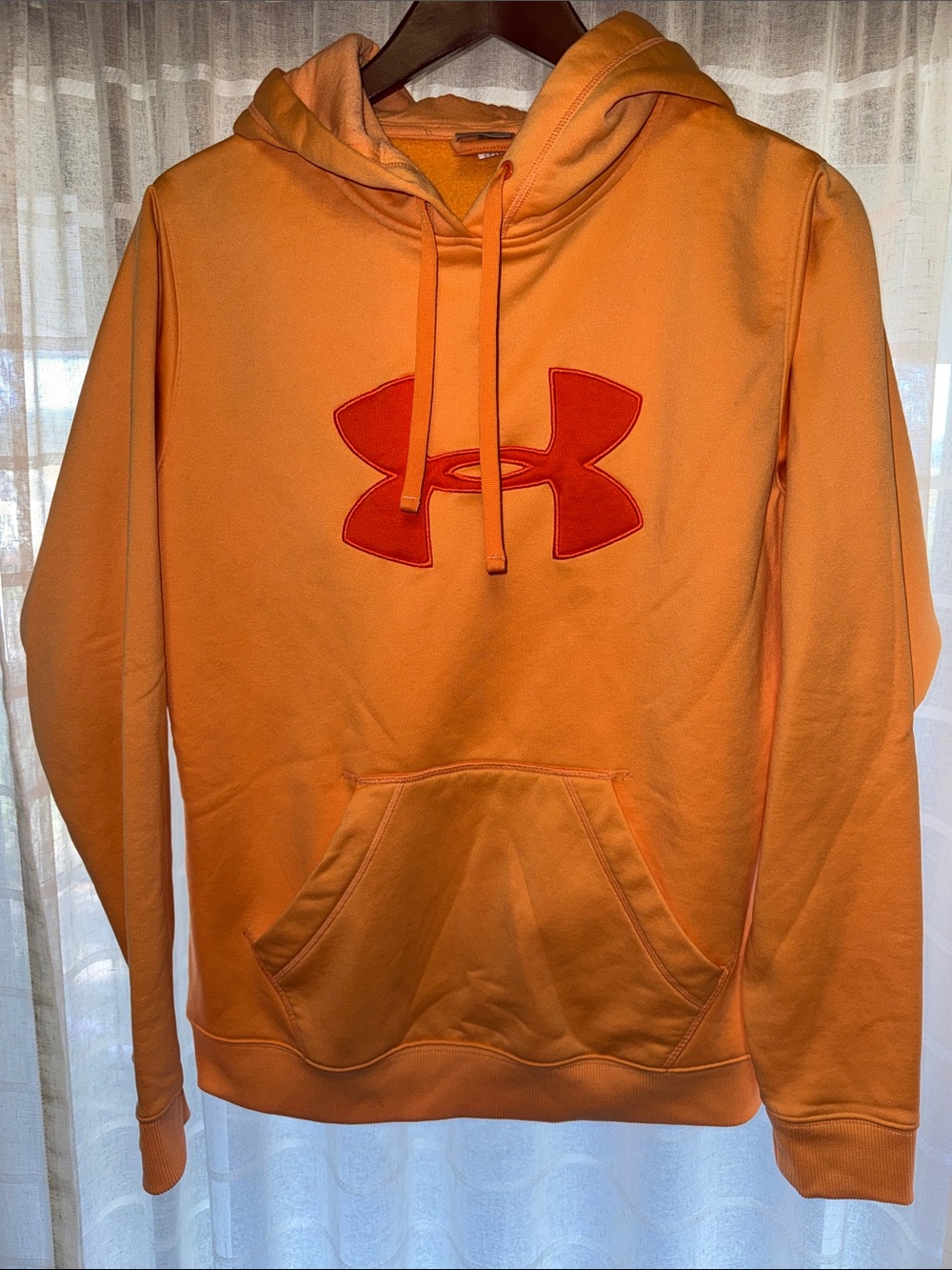 Under Armour Men’s Orange Hoodie with Red Logo